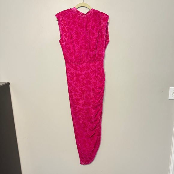 VERONICA BEARD Kendall Velvet Burnout Asymmetrical Dress - Picture 3 of 13